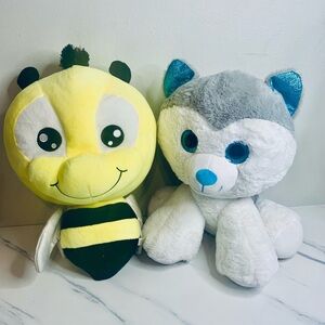 14"-16" Bumblebee & Husky Plush Set